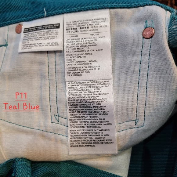 Levis 501*XX Button fly Jeans Teal/Blue Color W40 L32 - Picture 7 of 9